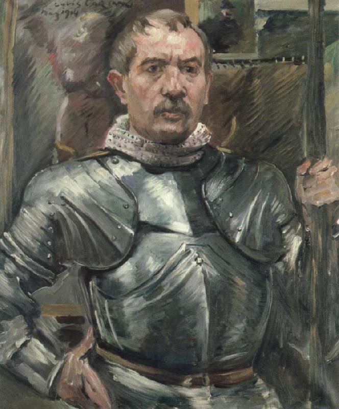 Lovis Corinth self portrait in armor